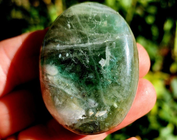 Green Fluorite Palm Stone