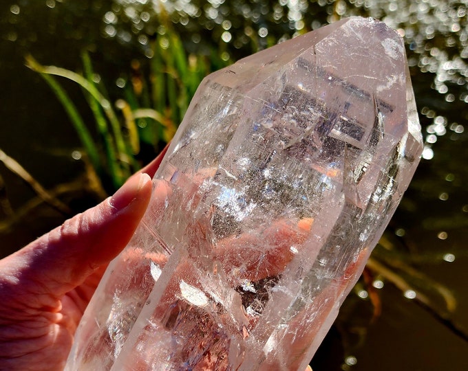 Large Clear Master Lemurian Himalayan Quartz Crystal Double Terminated with Extra Terminations (ET) Power Piece
