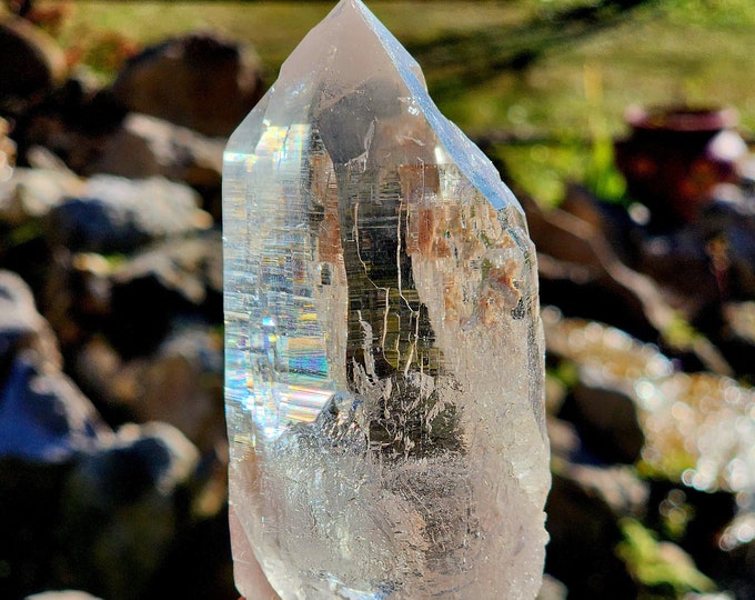 Clear Himalayan Quartz with Silver Back