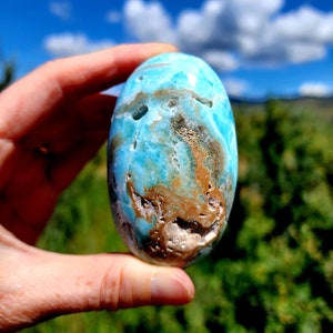 Blue Aragonite Palm Stone
