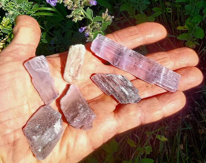 Multi-Colored Kunzite Lot-Gemmy Pieces-Crystal Grid Pieces