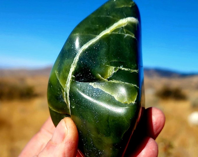 Beautiful "Healerite" Noble Serpentine-Polished Piece Dark Green
