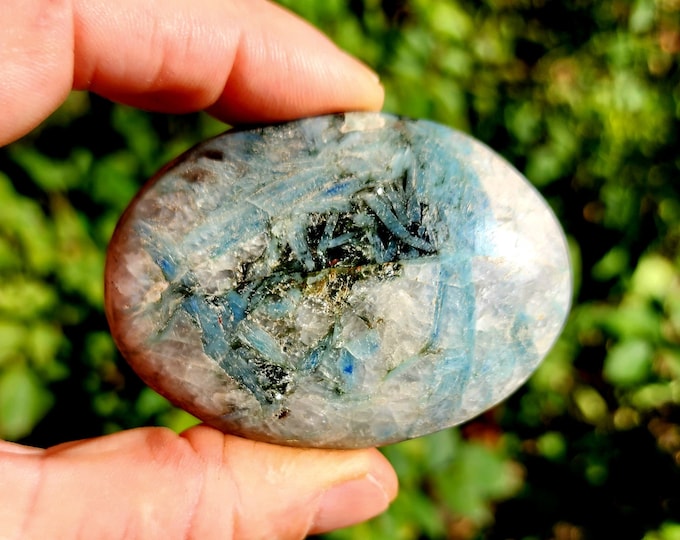 Multicolored Kyanite Palm Stone