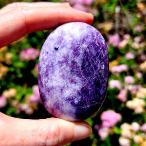 Lepidolite and Lavender Quartz Palm Stone
