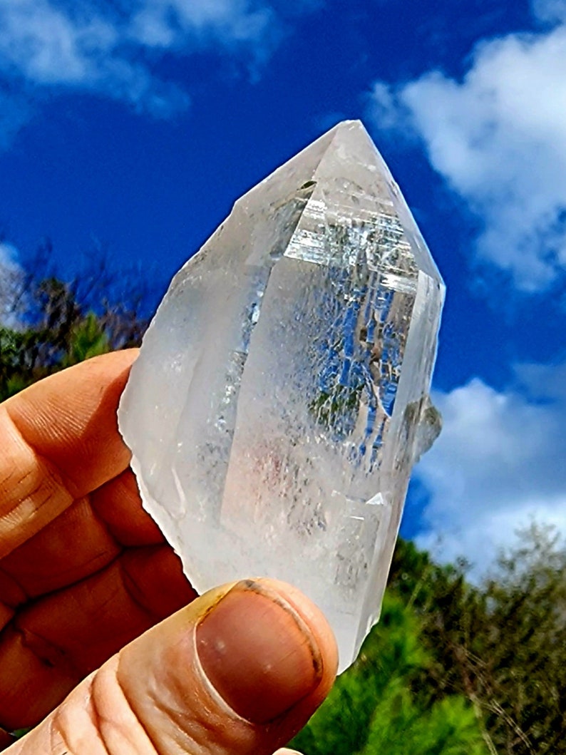 Clear Himalayan Quartz Crystal With Interference Etsy