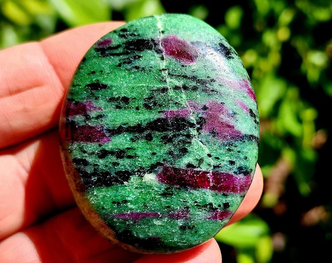 Zoisite with Ruby Palm Stone