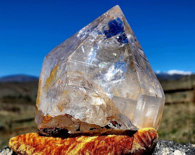 Large Lemurian Himalayan Quartz Crystal Record Keeper & Golden Healer