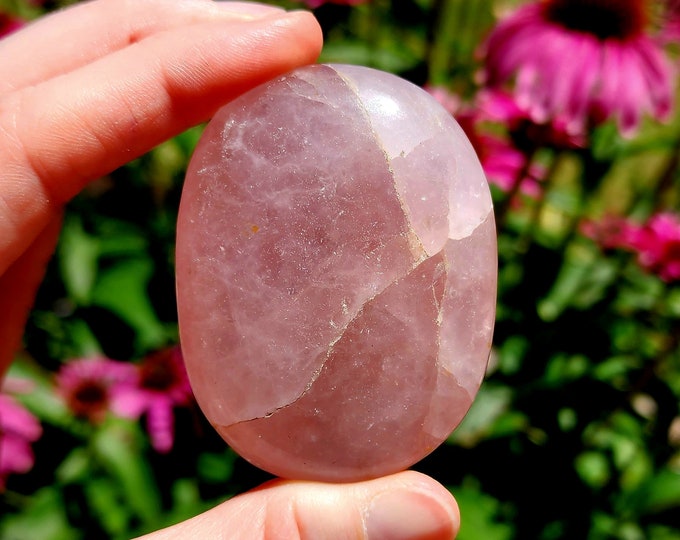Rose Quartz Palm Stone