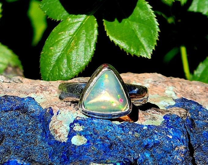 Sterling Silver Ethiopian Opal Ring-Size 7
