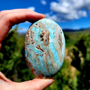 Blue Aragonite Palm Stone