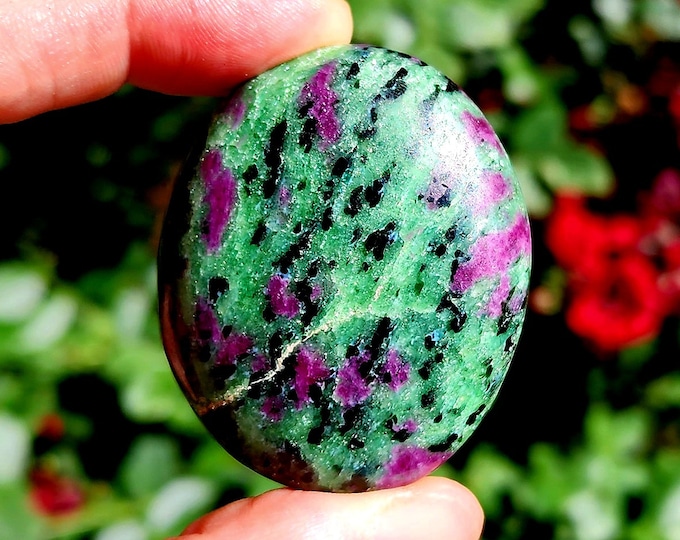 Zoisite with Ruby Palm Stone