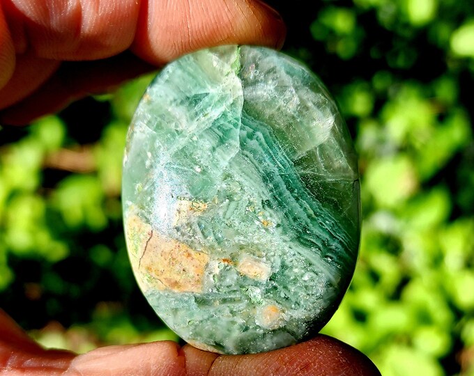 Green Fluorite Palm Stone