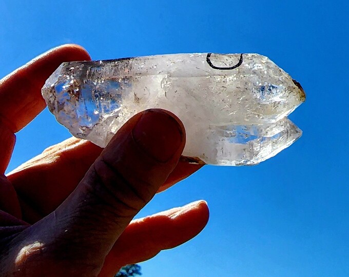 Brandberg Crystal Double Terminated Twin with Enhydro