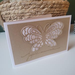 Carte joyeux anniversaire kraft papillon en volume Bild 3