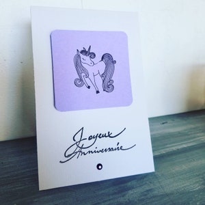 Carte anniversaire fille licorne