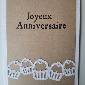Carte anniversaire kraft gâteau cupcakes homme femme enfant image 5