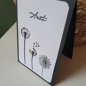 Carte de condoléances avec fleurs / amitié , enveloppe fournie afbeelding 3