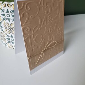 Carte anniversaire homme kraft sans texte avec embossage chiffres Bild 2