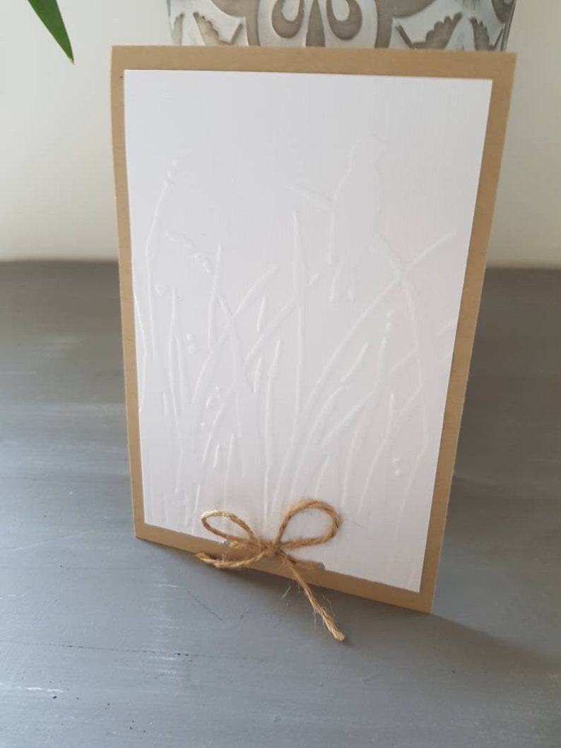 carte kraft anniversaire , remerciement, amitié avec ficelle, embossage oiseau afbeelding 1