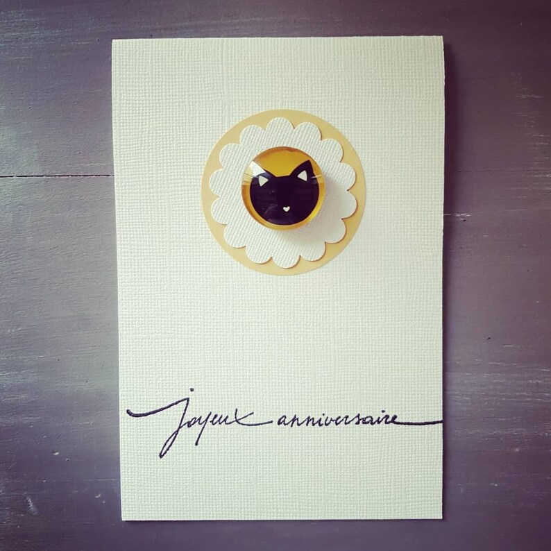 Carte anniversaire cadeau magnet chat immagine 1
