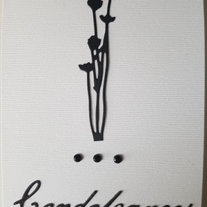 Carte condoléances sobre fleur noir enveloppe fournie immagine 5