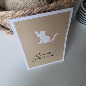 Carte anniversaire chat kraft immagine 3