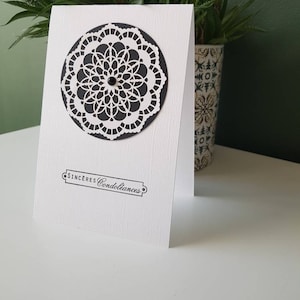 Carte condoléances noir et blanc