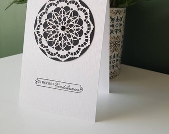 Carte condoléances noir et blanc