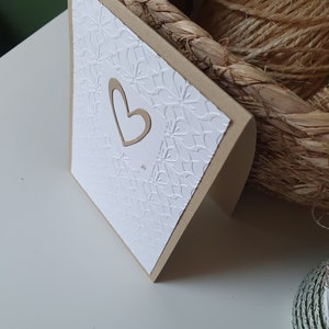 Carte félicitations saint valentin mariage fiançailles coeur kraft Bild 2