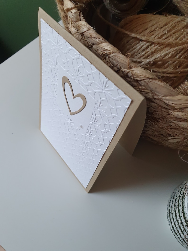 Carte félicitations saint valentin mariage fiançailles coeur kraft Bild 2