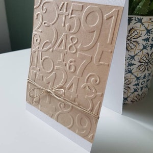 Carte anniversaire homme kraft sans texte avec embossage chiffres Bild 3