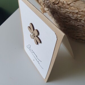 Carte anniversaire kraft fleur bois image 2