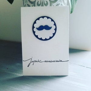Carte anniversaire moustache homme