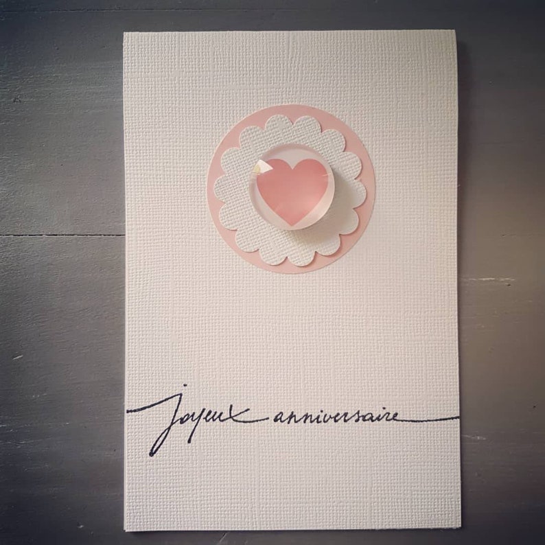 Carte anniversaire cadeau magnet détachable coeur afbeelding 1