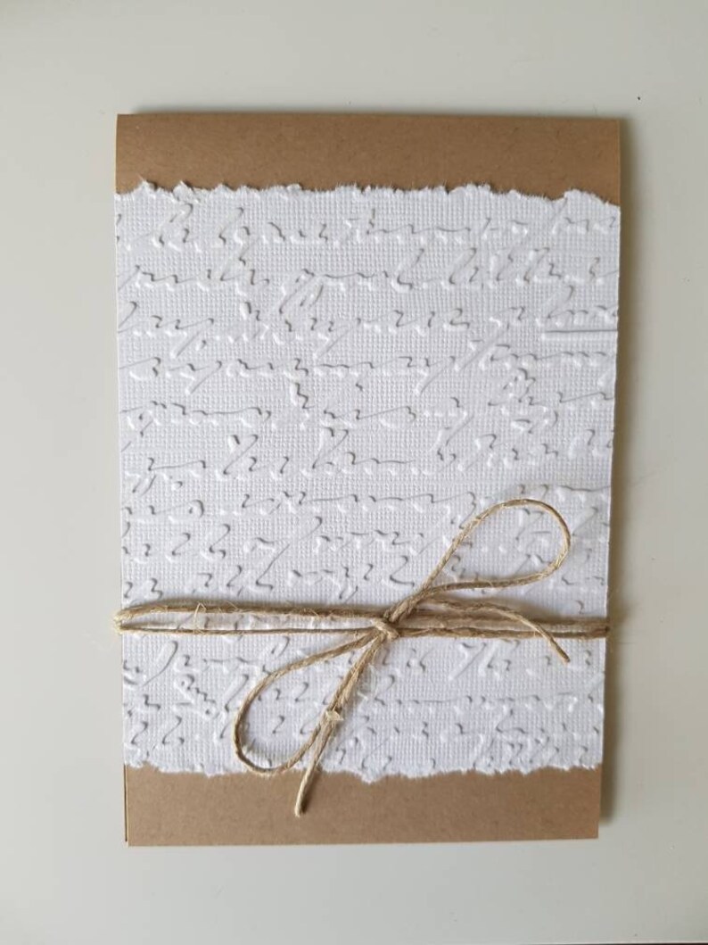 Carte kraft fait main sans message avec embossage écriture Bild 2
