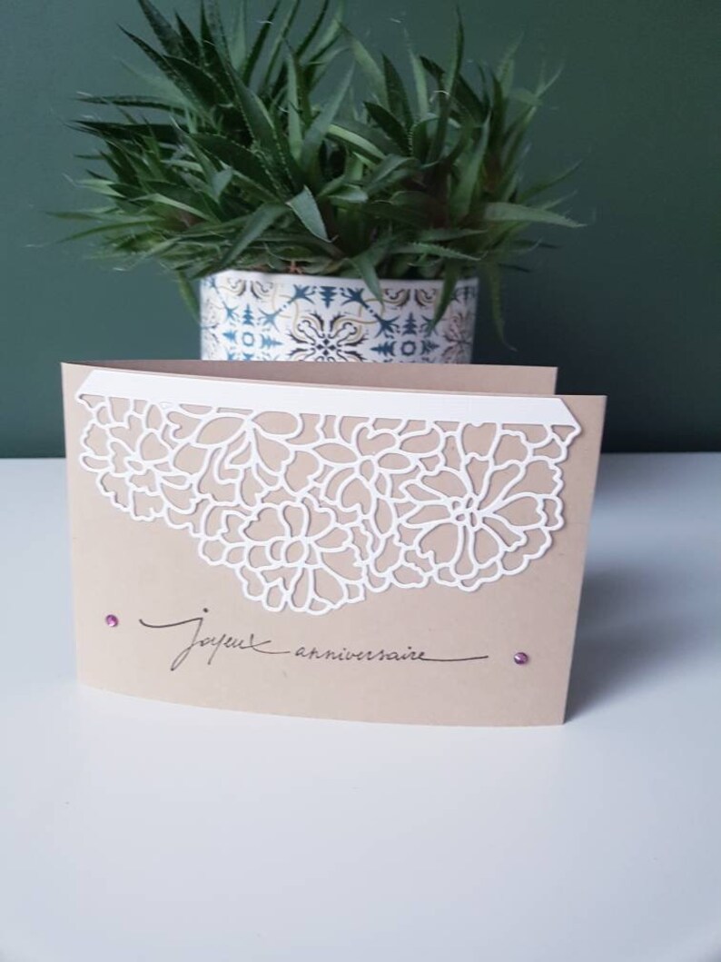 Carte kraft femme joyeux anniversaire enveloppe fournie image 1