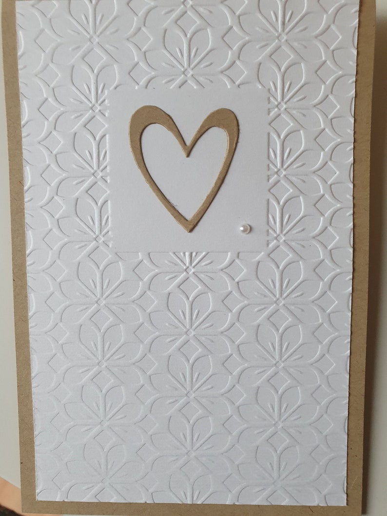 Carte félicitations saint valentin mariage fiançailles coeur kraft Bild 4