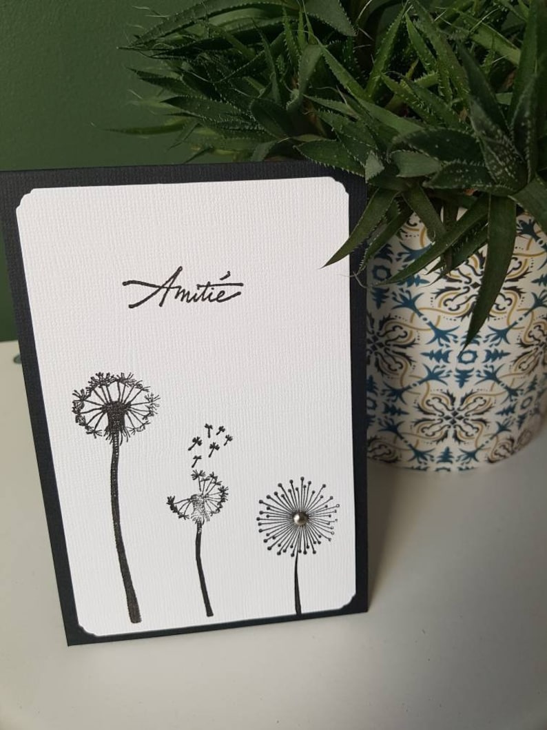 Carte de condoléances avec fleurs / amitié , enveloppe fournie afbeelding 1