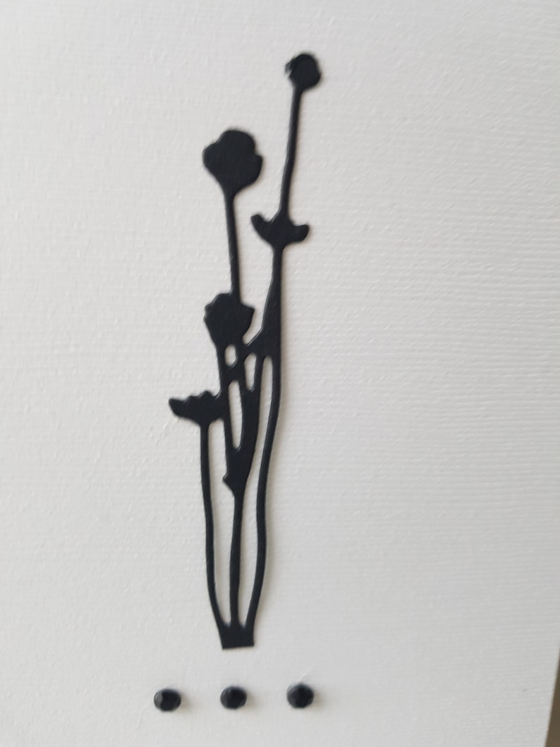 Carte condoléances sobre fleur noir enveloppe fournie immagine 3