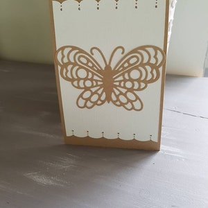 Carte kraft faite main découpe papillon XL enveloppe fournie