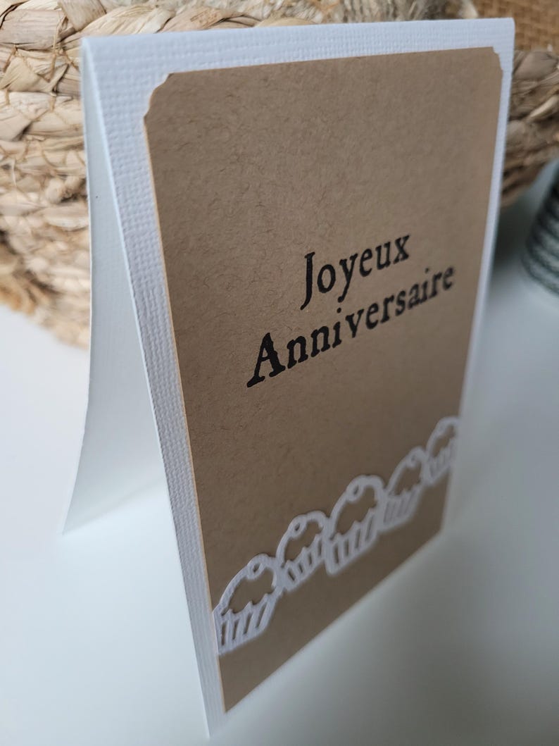 Carte anniversaire kraft gâteau cupcakes homme femme enfant image 4