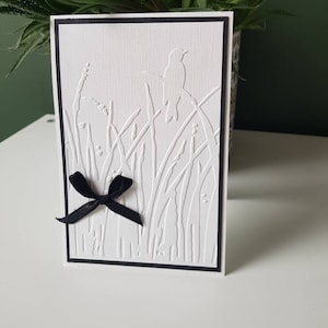 Carte de condoléances noir et blanc deuil simple élégant