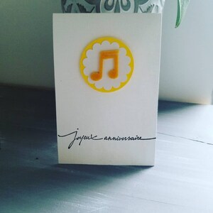 carte anniversaire note de musique en feutrine