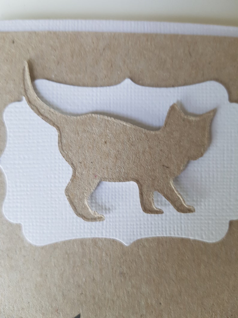 Carte anniversaire chat fait main kraft Bild 4