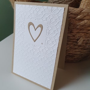 Carte félicitations saint valentin mariage fiançailles coeur kraft Bild 5