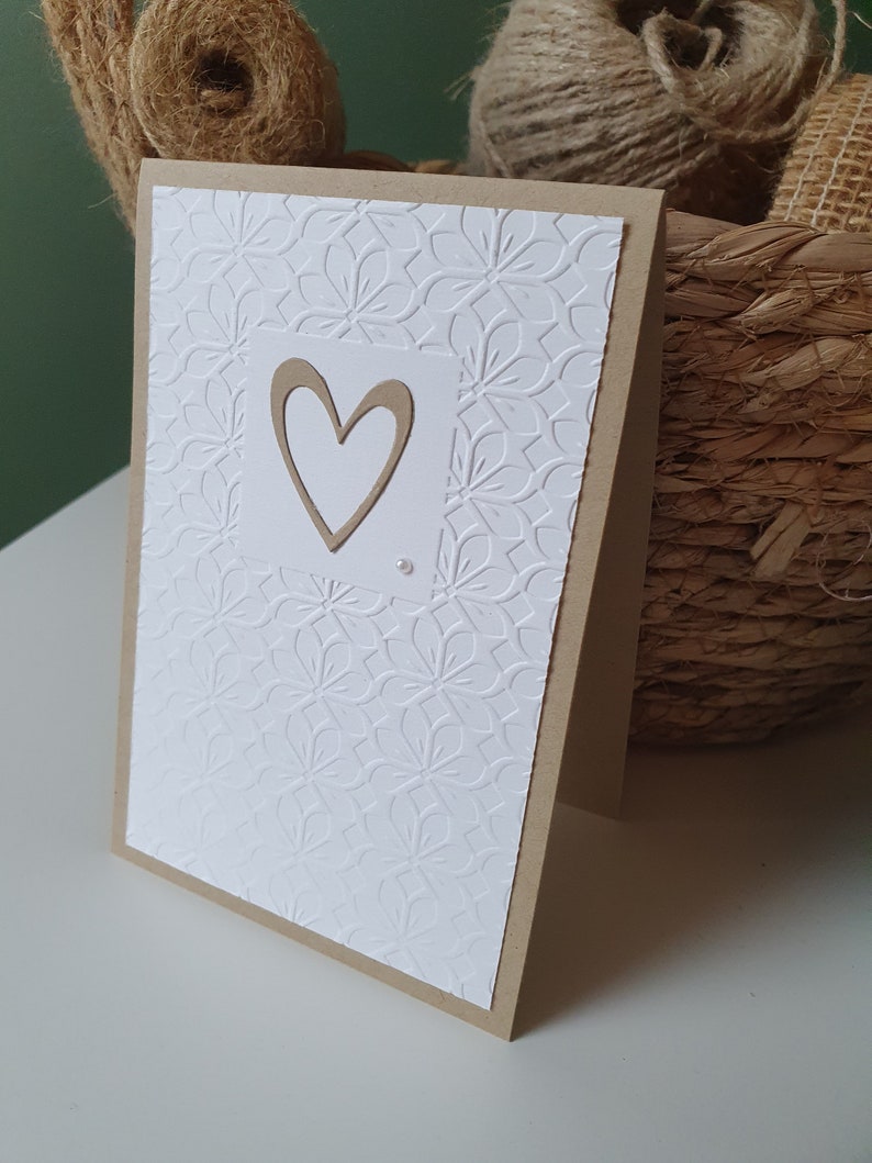 Carte félicitations saint valentin mariage fiançailles coeur kraft Bild 5