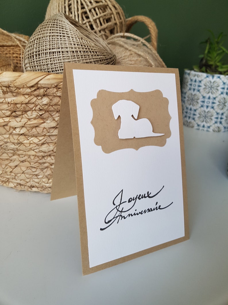 Carte anniversaire chien kraft afbeelding 3
