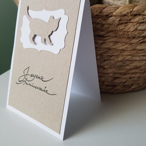 Carte anniversaire chat fait main kraft Bild 2