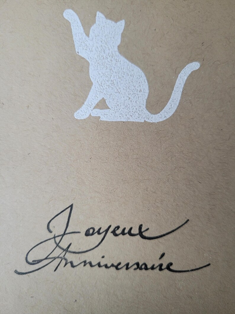 Carte anniversaire chat kraft immagine 2