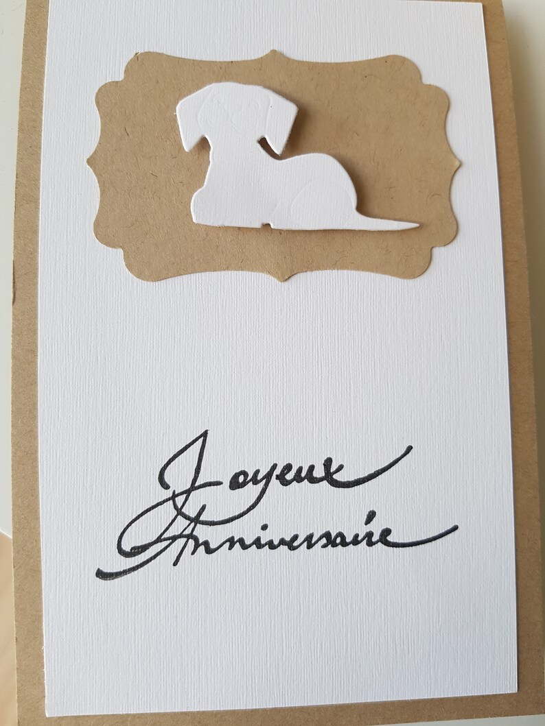 Carte anniversaire chien kraft afbeelding 5